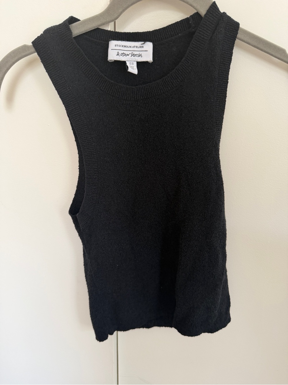 & Other Stories Black Ribbed Knit Tank